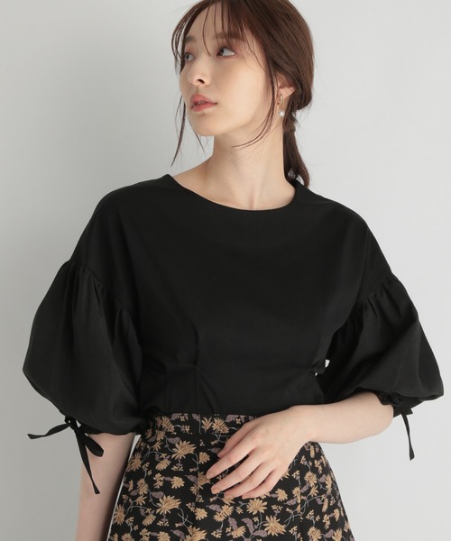 Andemiu（アンデミュウ）の「ソデフハクボリュームカット958508（Tシャツ/カットソー・レディース・ブラック/ベージュ/パープル/オフホワイト・FREE）」の3枚目の写真