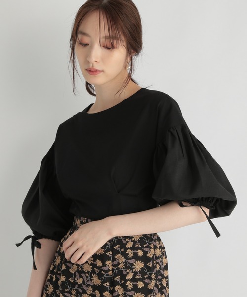 Andemiu（アンデミュウ）の「ソデフハクボリュームカット958508（Tシャツ/カットソー・レディース・ブラック/ベージュ/パープル/オフホワイト・FREE）」の5枚目の写真