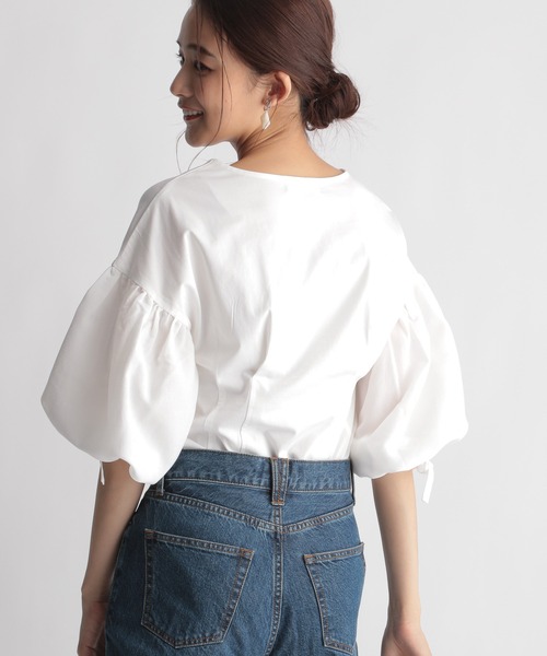 Andemiu（アンデミュウ）の「ソデフハクボリュームカット958508（Tシャツ/カットソー・レディース・ブラック/ベージュ/パープル/オフホワイト・FREE）」の8枚目の写真