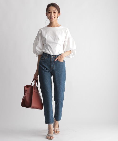 Andemiu（アンデミュウ）の「ソデフハクボリュームカット958508（Tシャツ/カットソー・レディース・ブラック/ベージュ/パープル/オフホワイト・FREE）」の9枚目の写真