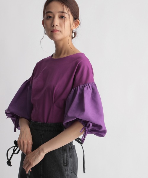 Andemiu（アンデミュウ）の「ソデフハクボリュームカット958508（Tシャツ/カットソー・レディース・ブラック/ベージュ/パープル/オフホワイト・FREE）」の14枚目の写真