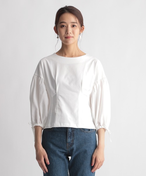 Andemiu（アンデミュウ）の「ソデフハクボリュームカット958508（Tシャツ/カットソー・レディース・ブラック/ベージュ/パープル/オフホワイト・FREE）」の17枚目の写真