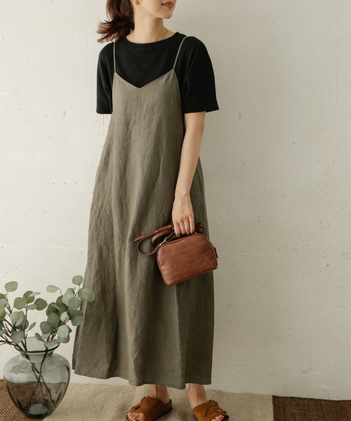 URBAN RESEARCH DOORS（アーバンリサーチドアーズ）の「リネンキャミワンピース（ワンピース・レディース・グレー系その他/ブラック/ベージュ・ONE）」の7枚目の写真