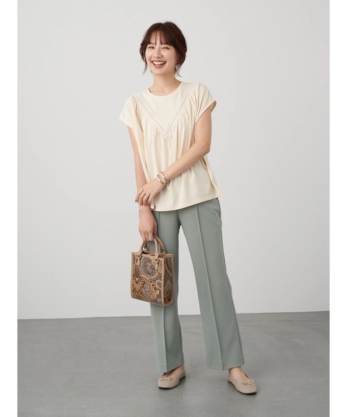 earth music&ecology(アースミュージックアンドエコロジー)の「スクエアジャガードバッグ *(トートバッグ・レディース・モカ/サックスブルー・FREE)」の4枚目の写真