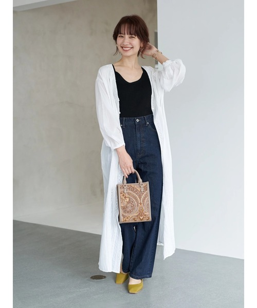 earth music&ecology(アースミュージックアンドエコロジー)の「スクエアジャガードバッグ *(トートバッグ・レディース・モカ/サックスブルー・FREE)」の6枚目の写真