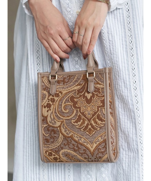 earth music&ecology(アースミュージックアンドエコロジー)の「スクエアジャガードバッグ *(トートバッグ・レディース・モカ/サックスブルー・FREE)」の7枚目の写真