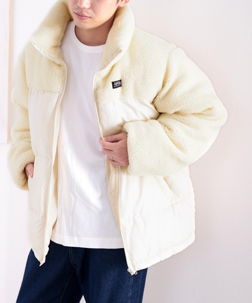 セール】《Javaジャバコラボ》もこもこ&暖か。ボア切替えフェイク