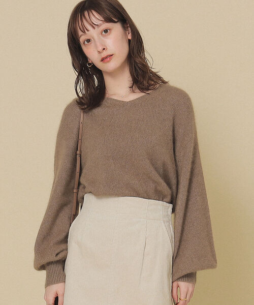 Ray BEAMS（レイビームス）の「Ray BEAMS / フラッフィー Vネック プルオーバー（ニット/セーター・レディース・ブラウン系その他4/グリーン系その他2/サックスブルー・ONE SIZE）」の11枚目の写真