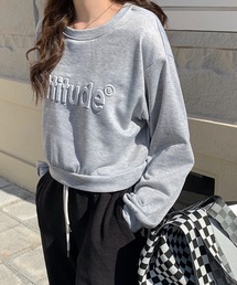 エンボス加工ショート丈ロゴロンTee