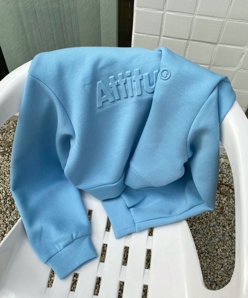 Diosfront（ディオスフロント）の「エンボス加工ショート丈ロゴロンTee（Tシャツ/カットソー・レディース・ホワイト/ライトブルー/グレー/ピンク/ブラック/ネイビー・M/L/XL）」の21枚目の写真