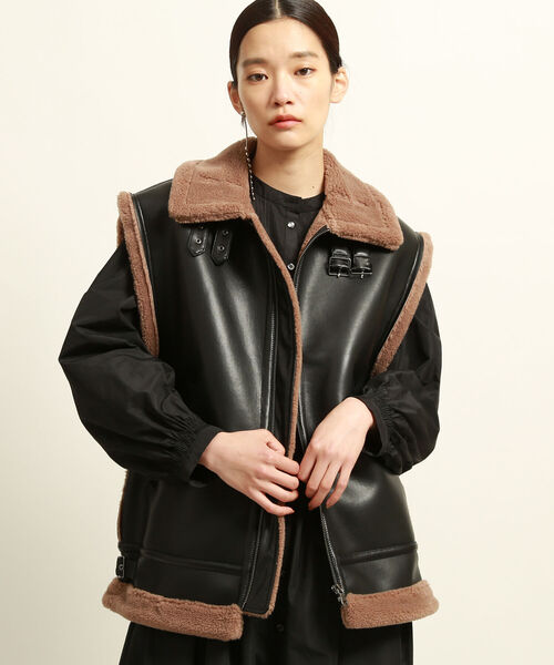 Ray BEAMS フェイクムートン　ボマー　ベスト Ray BEAMS（レイビームス）の「Ray BEAMS / フェイクムートン