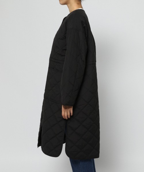 LOWRYS FARM（ローリーズファーム）の「キルティングロングコート　959063（ノーカラーコート・レディース・ブラック/ブラウン/グリーン・FREE）」の7枚目の写真