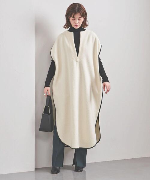 SACRA（サクラ）の「＜SACRA（サクラ）＞パイル ロングベスト（その他アウター・レディース・オフホワイト・38）」の5枚目の写真