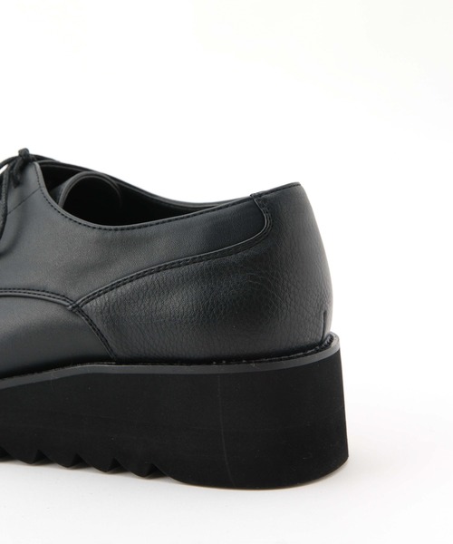 JUNRED(ジュンレッド)の「シンセティックレザープラットフォームシューズ(ドレスシューズ・メンズ・ブラック/ブラック系その他2・S/M/L)」の5枚目の写真