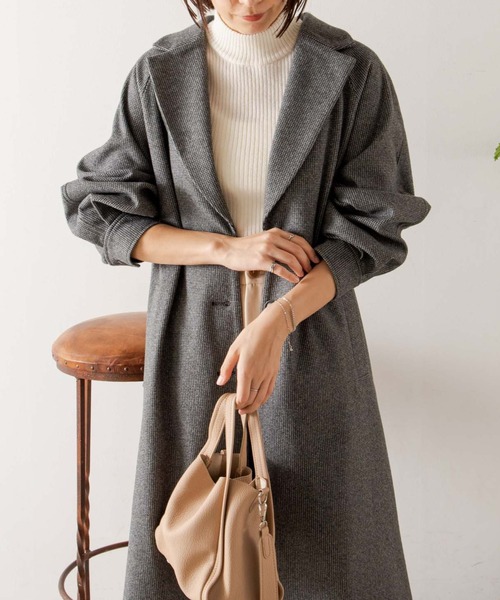 WEGO(ウィゴー)の「WEGO/ボリュームスリーブチェスターオーバーコート(チェスターコート・レディース・ブラック/ブルー/ライトベージュ/ブラック系その他2/ベージュ系その他2・SMALL/MEDIUM)」の9枚目の写真