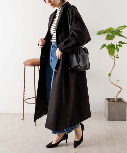 WEGO(ウィゴー)の「WEGO/ボリュームスリーブチェスターオーバーコート(チェスターコート・レディース・ブラック/ブルー/ライトベージュ/ブラック系その他2/ベージュ系その他2・SMALL/MEDIUM)」の6枚目の写真