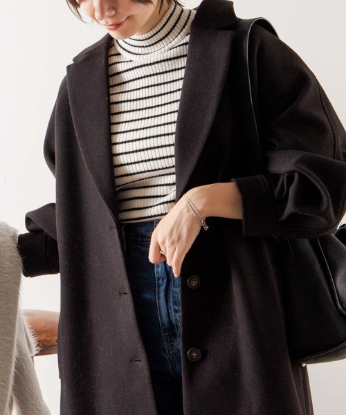WEGO(ウィゴー)の「WEGO/ボリュームスリーブチェスターオーバーコート(チェスターコート・レディース・ブラック/ブルー/ライトベージュ/ブラック系その他2/ベージュ系その他2・SMALL/MEDIUM)」の7枚目の写真