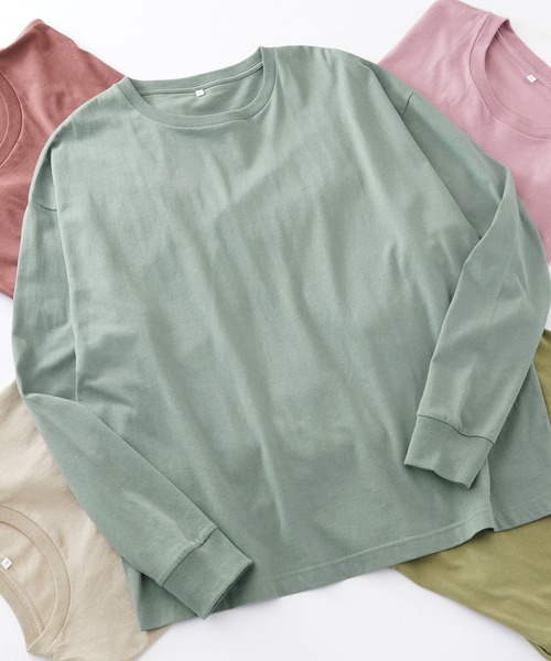 Anchor Smith（アンカー スミス）の「オーバーサイズ コットン天竺 カラー 長袖ベーシックTシャツ（Tシャツ/カットソー・メンズ・ホワイト/ブラック/ブラウン/オレンジ/ダークグレー/グリーン系その他/グレイッシュベージュ/ライトグレー/ネイビー/カーキ/グリーン/ヘザーグレー/ピンク系その他/グレイッシュブルー・S/M/XL/L）」の10枚目の写真