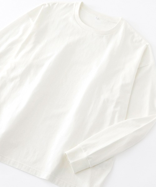 Anchor Smith（アンカー スミス）の「オーバーサイズ コットン天竺 カラー 長袖ベーシックTシャツ（Tシャツ/カットソー・メンズ・ホワイト/ブラック/ブラウン/オレンジ/ダークグレー/グリーン系その他/グレイッシュベージュ/ライトグレー/ネイビー/カーキ/グリーン/ヘザーグレー/ピンク系その他/グレイッシュブルー・S/M/XL/L）」の2枚目の写真