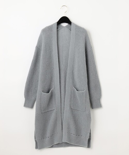 Diagram(ダイアグラム)の「【LIFE STYLE WEAR】モヘヤ畦ニットカーディガン-D(カーディガン/ボレロ・レディース・サックスブルー・36)」の8枚目の写真