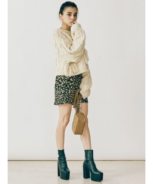 EVRIS（エヴリス）の「アニマルパターンミニスカート（スカート・レディース・ブラウン/その他1・SMALL/MEDIUM）」の5枚目の写真