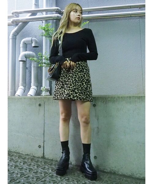 EVRIS（エヴリス）の「アニマルパターンミニスカート（スカート・レディース・ブラウン/その他1・SMALL/MEDIUM）」の9枚目の写真