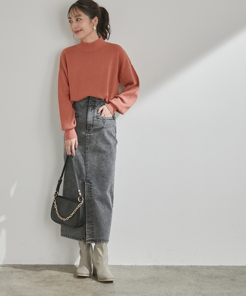 VIS（ビス）の「さり気なくキラっと。バックポイントパール釦ハイネックニットプルオーバー（ニット/セーター・レディース・ホワイト/ブラック/ライトグリーン/ピンク系その他・FREE）」の13枚目の写真