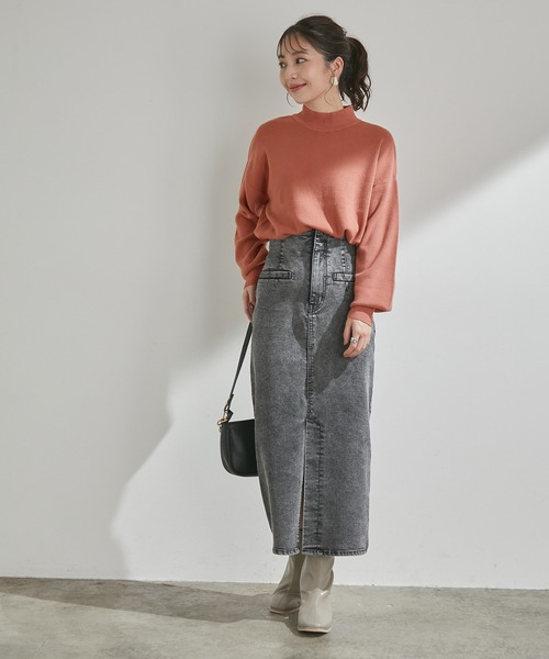 VIS（ビス）の「さり気なくキラっと。バックポイントパール釦ハイネックニットプルオーバー（ニット/セーター・レディース・ホワイト/ブラック/ライトグリーン/ピンク系その他・FREE）」の7枚目の写真