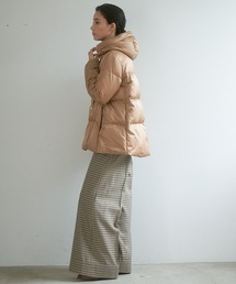 マットサテンAラインダウンコートを使った人気ファッション