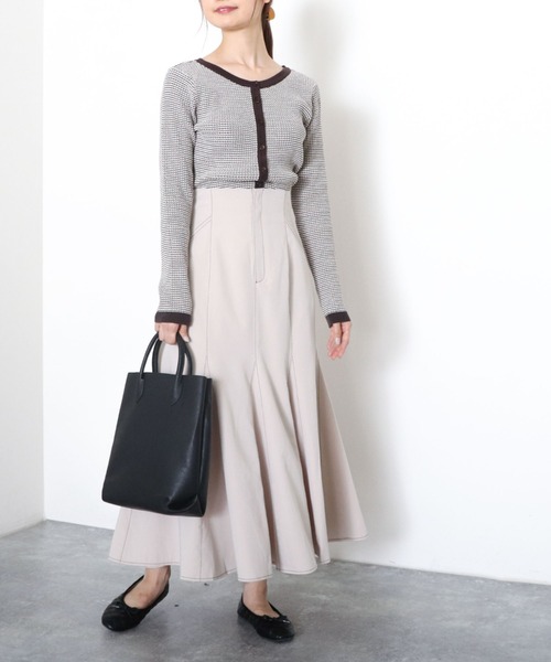 archives（アルシーヴ）の「配色ステッチマーメイドスカート（スカート・レディース・モカ/アイボリー/ブラック/グリーン・MEDIUM）」の10枚目の写真