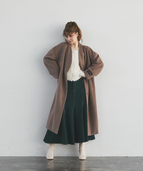 archives（アルシーヴ）の「配色ステッチマーメイドスカート（スカート・レディース・モカ/アイボリー/ブラック/グリーン・MEDIUM）」の12枚目の写真