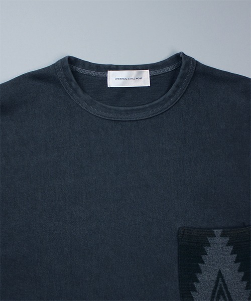 Universal Style Wear（ユニバーサルスタイルウェア）の「Universal Style Wear ポケット リメイク ロンT（Tシャツ/カットソー・メンズ・ネイビー/カーキ/スミクロ/ワイン・LARGE/X-LARGE/MEDIUM）」の14枚目の写真