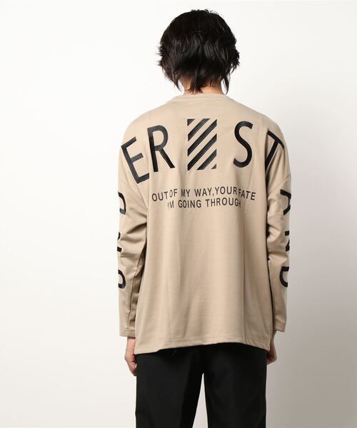 semantic design（セマンティックデザイン）の「セマンティックデザイン/semantic design アーチロゴ クルーネック長袖ビッグプルオーバーTシャツ（Tシャツ/カットソー・メンズ・ベージュ/ブラック/ホワイト・MEDIUM/LARGE/X-LARGE）」の6枚目の写真