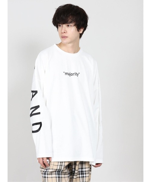 semantic design（セマンティックデザイン）の「セマンティックデザイン/semantic design アーチロゴ クルーネック長袖ビッグプルオーバーTシャツ（Tシャツ/カットソー・メンズ・ベージュ/ブラック/ホワイト・MEDIUM/LARGE/X-LARGE）」の2枚目の写真