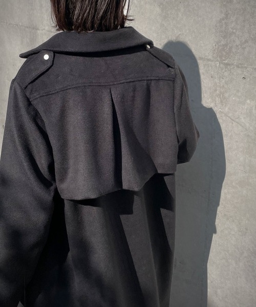 &g'aime(アンジェム)の「【&g'aime】ケープレイヤードウールコート(チェスターコート・レディース・チャコールグレー/ブラック/モカ・FREE)」の16枚目の写真
