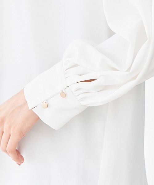 ROPE' PICNIC（ロペピクニック）の「【2WAY】スタンドカラーブラウス（シャツ/ブラウス・レディース・オフホワイト/ネイビー/グリーン・38）」の5枚目の写真