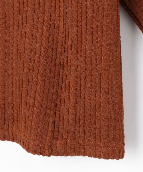 NICOLE white（ニコルホワイト）の「カットジャガード 袖フリルプルオーバー（Tシャツ/カットソー・レディース・グリーン/ブラウン/ブラック・FREE）」の12枚目の写真