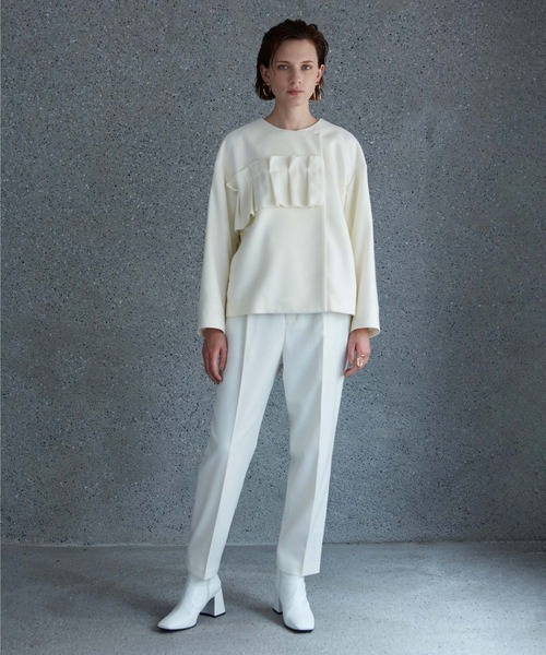 RAW FUDGE(ローファッジ)の「タタミフリルアシメジャケット(ノーカラーコート・レディース・チャコールグレー/ブラック/オフホワイト・M)」の17枚目の写真