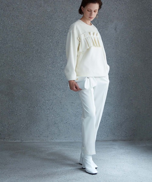 RAW FUDGE(ローファッジ)の「タタミフリルアシメジャケット(ノーカラーコート・レディース・チャコールグレー/ブラック/オフホワイト・M)」の4枚目の写真