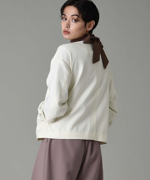 RAW FUDGE(ローファッジ)の「タタミフリルアシメジャケット(ノーカラーコート・レディース・チャコールグレー/ブラック/オフホワイト・M)」の21枚目の写真