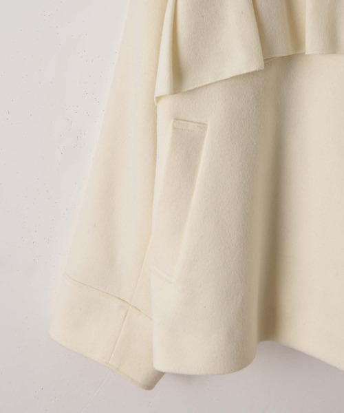 RAW FUDGE(ローファッジ)の「タタミフリルアシメジャケット(ノーカラーコート・レディース・チャコールグレー/ブラック/オフホワイト・M)」の13枚目の写真