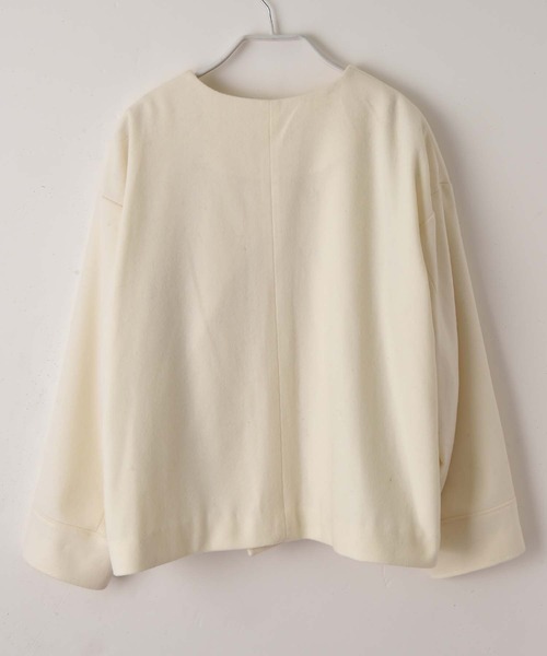 RAW FUDGE(ローファッジ)の「タタミフリルアシメジャケット(ノーカラーコート・レディース・チャコールグレー/ブラック/オフホワイト・M)」の16枚目の写真