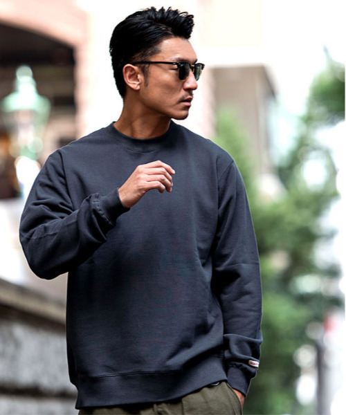 Goodwear(グッドウェア)の「『Goodwear/グッドウェア』WEB別注 USAコットンクルーネック長袖裏毛トレーナー(スウェット・メンズ・ブラック/ベージュ/グレー/オフホワイト/カーキ/チャコールグレー/ネイビー/グレイッシュベージュ・S/M/L/XL)」の1枚目の写真