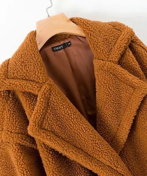 Opinion korean town(オピニオン コリアン タウン)の「Teddy boa long coat(ムートンコート・レディース・ベージュ/ブラウン/グレー・FREE)」の5枚目の写真