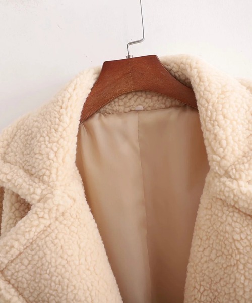 Opinion korean town(オピニオン コリアン タウン)の「Teddy boa long coat(ムートンコート・レディース・ベージュ/ブラウン/グレー・FREE)」の11枚目の写真