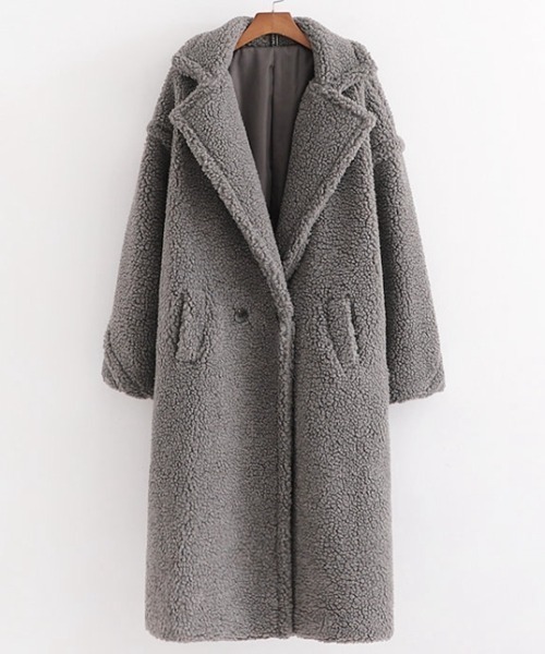 Opinion korean town(オピニオン コリアン タウン)の「Teddy boa long coat(ムートンコート・レディース・ベージュ/ブラウン/グレー・FREE)」の8枚目の写真
