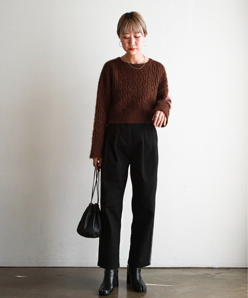 feepur（フェピュール）の「コットンタックパンツ（チノパンツ・レディース・アイボリー/ブラック/ベージュ・SMALL/MEDIUM）」の18枚目の写真