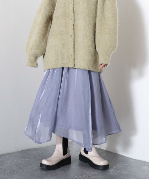 archives（アルシーヴ）の「シャイニーイレヘムスカート（スカート・レディース・ブラック/グリーン/アイボリー/ラベンダー・MEDIUM）」の21枚目の写真