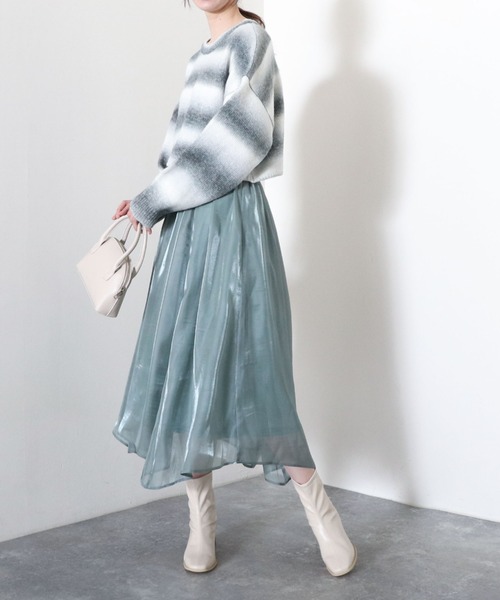 archives（アルシーヴ）の「シャイニーイレヘムスカート（スカート・レディース・ブラック/グリーン/アイボリー/ラベンダー・MEDIUM）」の13枚目の写真