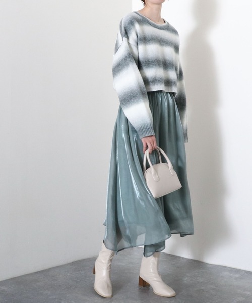 archives（アルシーヴ）の「シャイニーイレヘムスカート（スカート・レディース・ブラック/グリーン/アイボリー/ラベンダー・MEDIUM）」の14枚目の写真